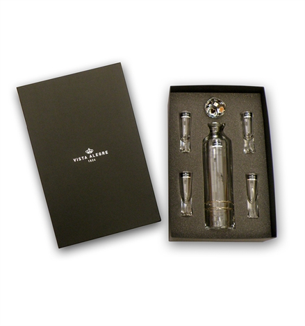 VISTA ALEGRE Naipes Case with Vodka Decanter and 4 Shots