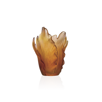 DAUM Amber Tulip Vase