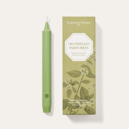 CARRIERE FRERES Spearmint Scented Taper Candles 6pcs