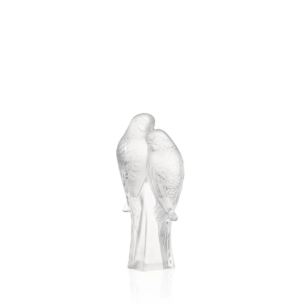 Lalique 2 Parakeets sculpture