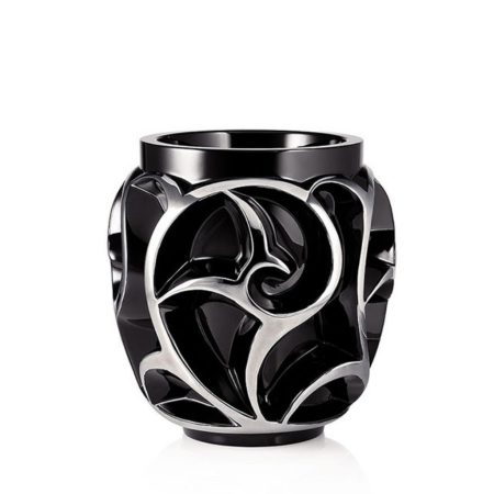 LALIQUE Tourbillons Ваза чёрная & платиновая эмаль (999ex)