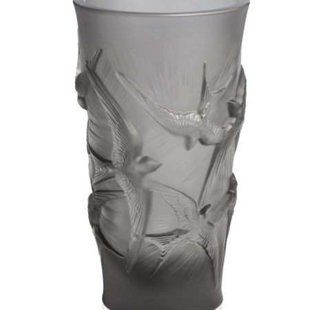 LALIQUE Hirondelles Väike vaas, hall kristall