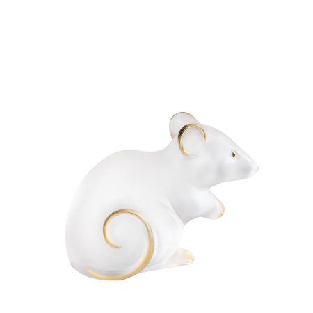 LALIQUE Lalique hiir, läbipaistev kristall kuldse templiga