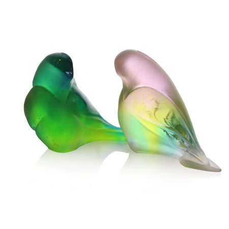 Daum Les Fiancés Pink and blue sculptures