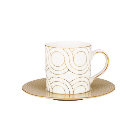 Porcel Coffee Cup 9cl Bia & Coffee Saucer 11cm Bia Infinity