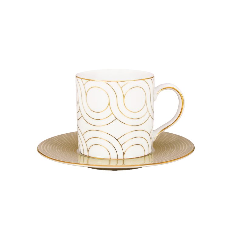 Porcel Coffee Cup 9cl Bia & Coffee Saucer 11cm Bia Infinity